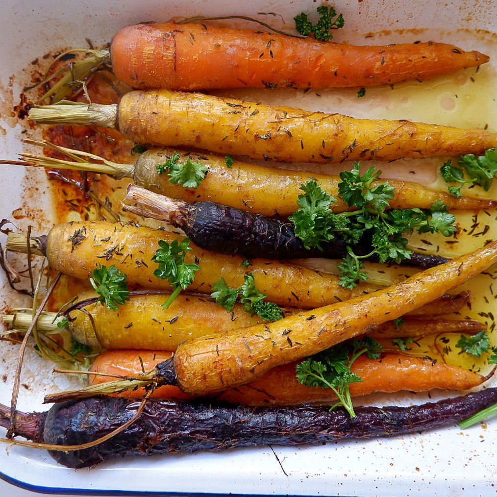 HONEY ROASTED RAINBOW CARROTS - Fawn Interior Designers Hampshire, Surrey, Sussex, London, Cotswolds